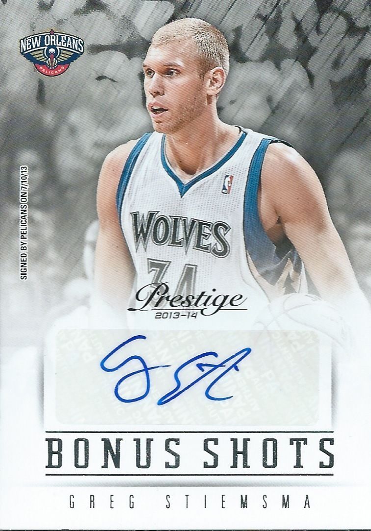 2013-14 Prestige Bonus Shots GREG STIEMSMA Auto Signature Autograph 01217 Image 1