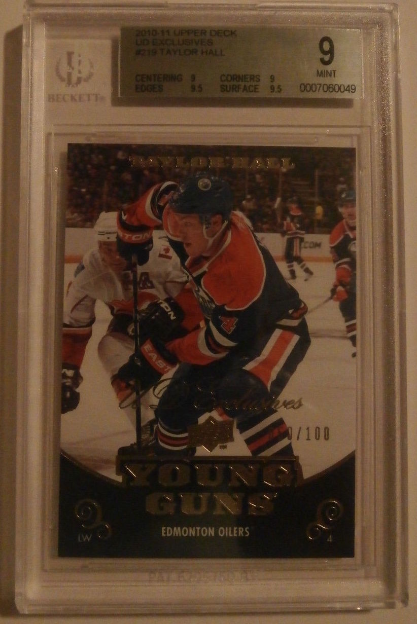 2010-11 Upper Deck Exclusives 50/100 TAYLOR HALL BGS 9 Young Guns YG RC Image 1