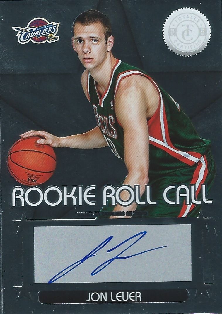 2012-13 Totally Certified Rookie Roll Call JON LEUER Auto Signature 01169 Image 1