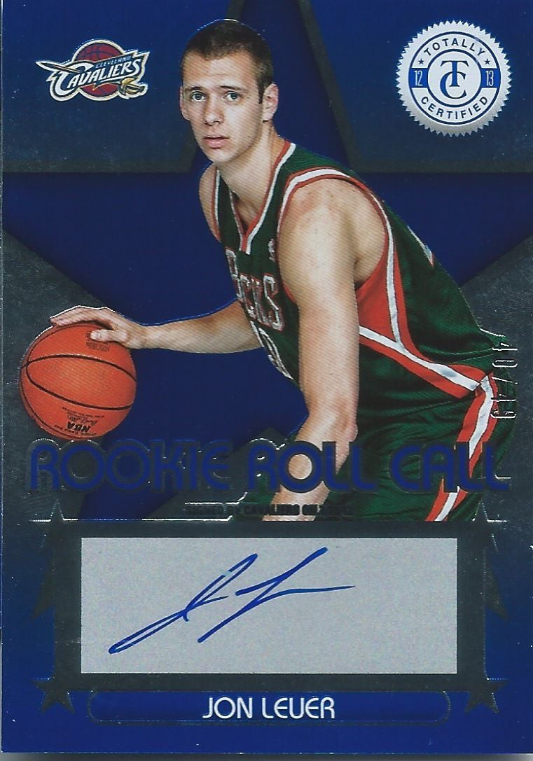 2012-13 Totally Certified Rookie Roll Blue JON LEUER 40/49 Auto 01156
