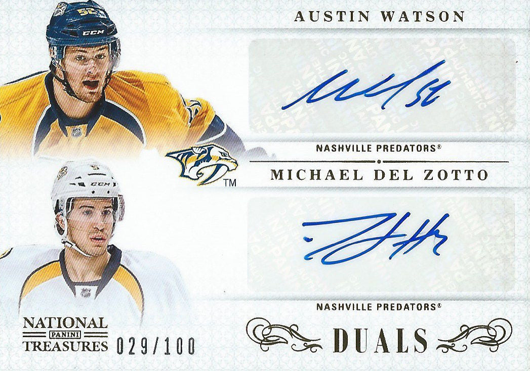 2013-14 National Treasures Dual WATSON / DEL ZOTTO 29/100 Auto 02453