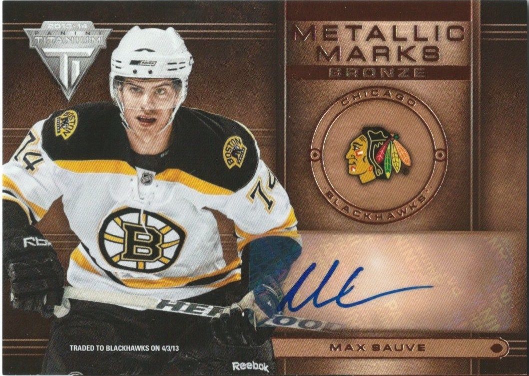 2013-14 Panini Titanium MAX SAUVE Metallic Marks Bronze Autograph 00788 Image 1