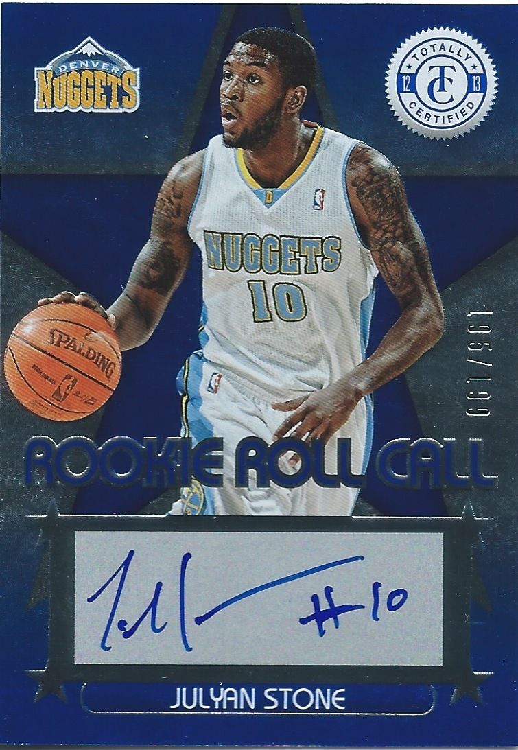 2012-13 Totally Certified Rookie Roll Blue JULYAN STONE /199 Auto 01593 Image 1