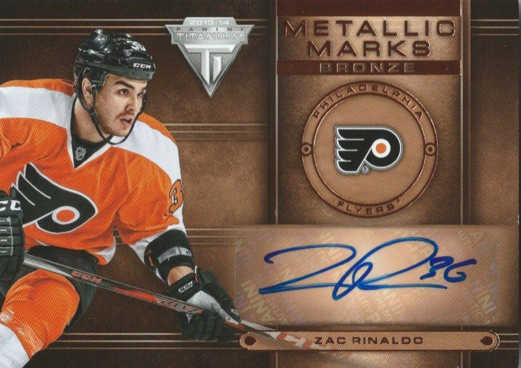 2013-14 Panini Titanium ZAC RINALDO Metallic Marks Bronze Autograph 00129