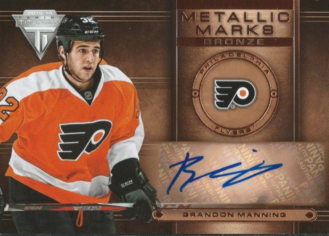 2013-14 Panini Titanium BRANDON MANNING Metallic Marks Bronze Autograph