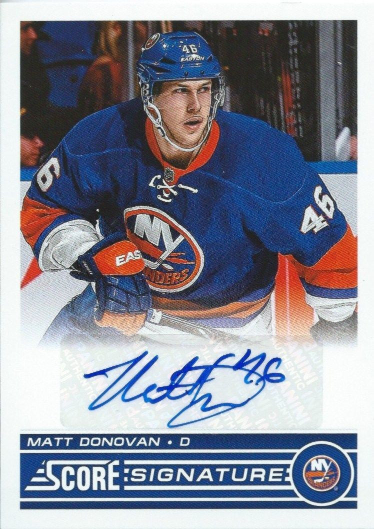 2013-14 Score Signatures MATT DONOVAN Autograph Auto Panini 00135