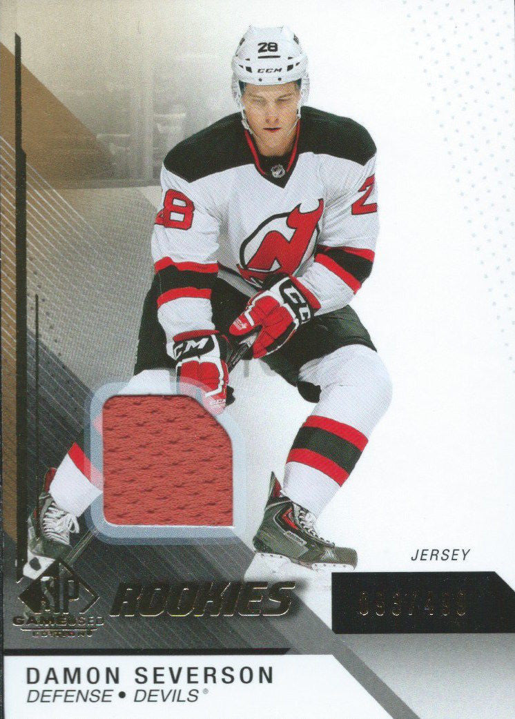 2014-15 UD SP Game Used Gold DAMON SEVERSON 93/499 Jersey NHL 01847