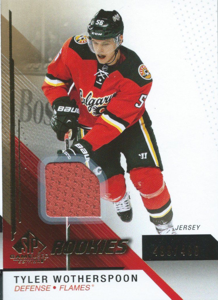 2014-15 UD SP Game Used Gold TYLER WOTHERSPOON 499/499 Jersey NHL 01848 Image 1