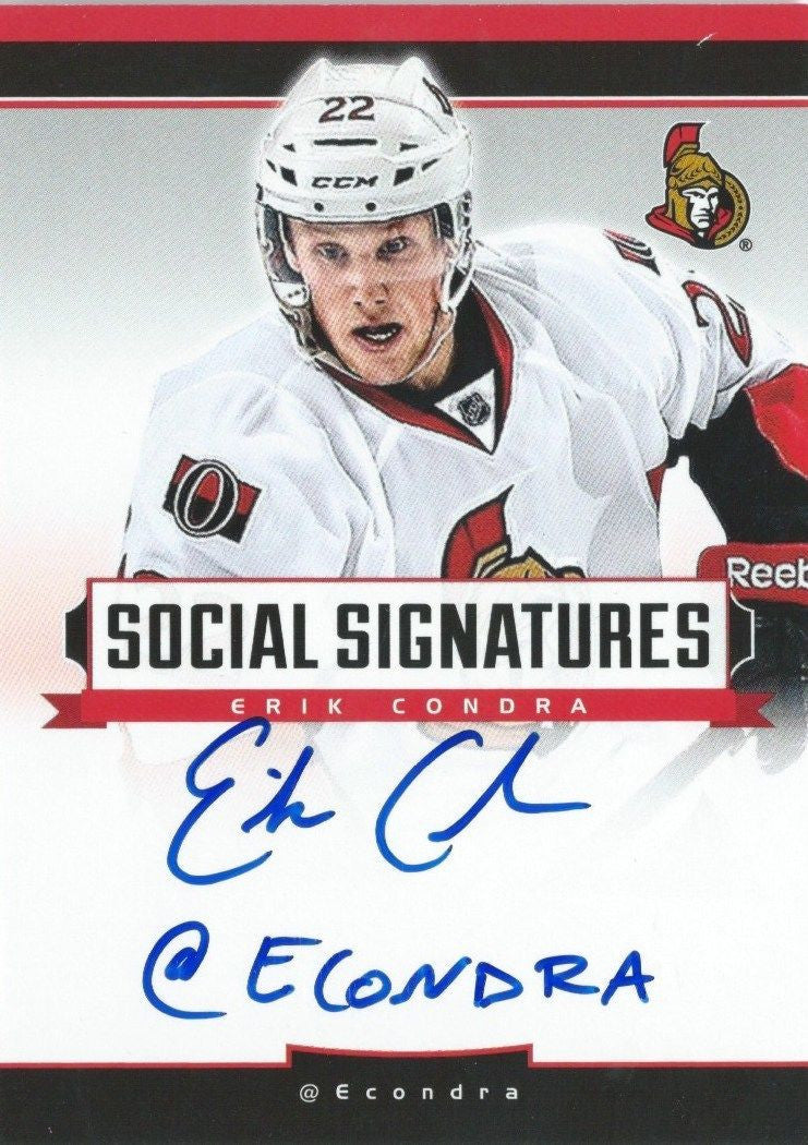 2013-14 Panini Social Signatures ERIK CONDRA Autograph Auto Panini 00145