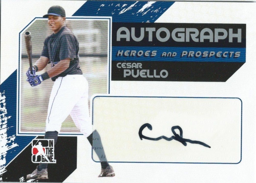 2011 ITG Heroes and Prospects Full Body CESAR PUELLO /390* Auto MLB 01247 Image 1