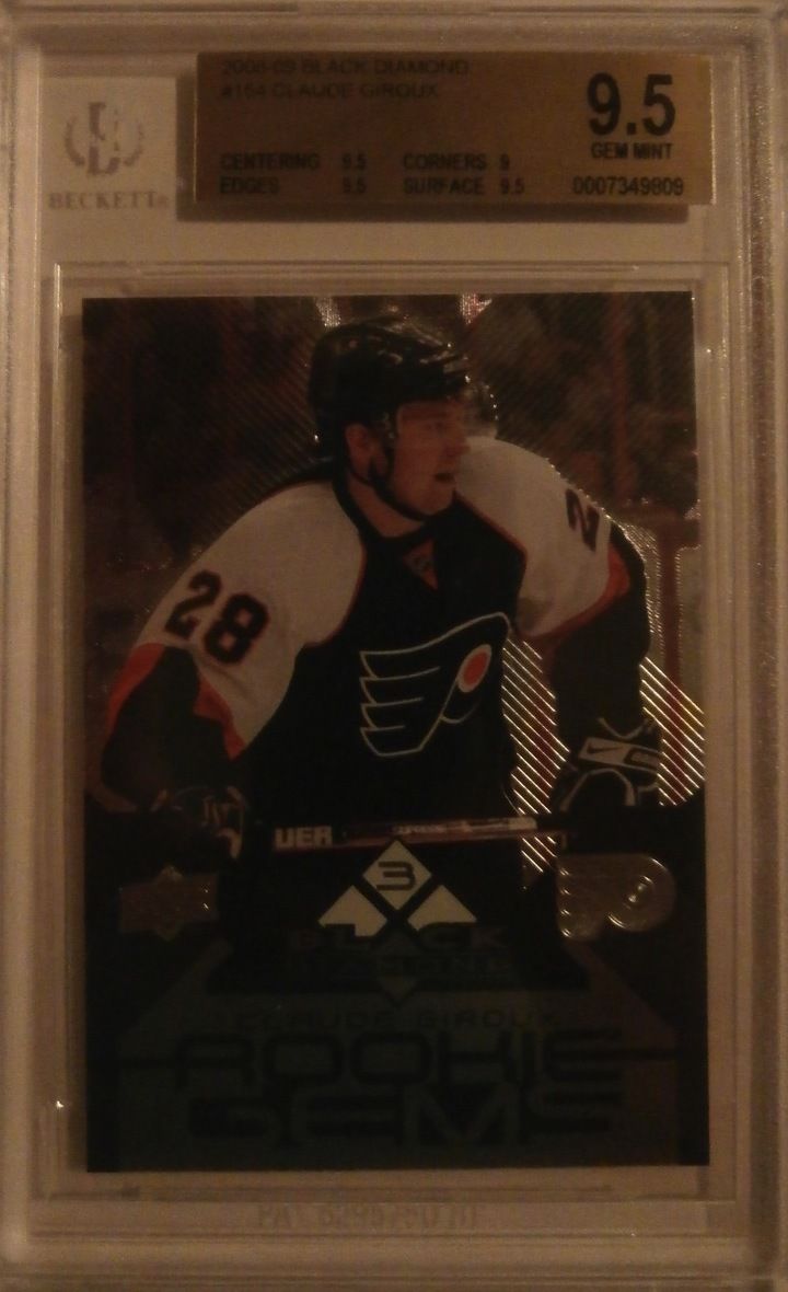 2008-09 Blaack Diamond CLAUDE GIROUX BGS 9.5 RC Rookie 9.5 9.5 9 9.5 Image 1