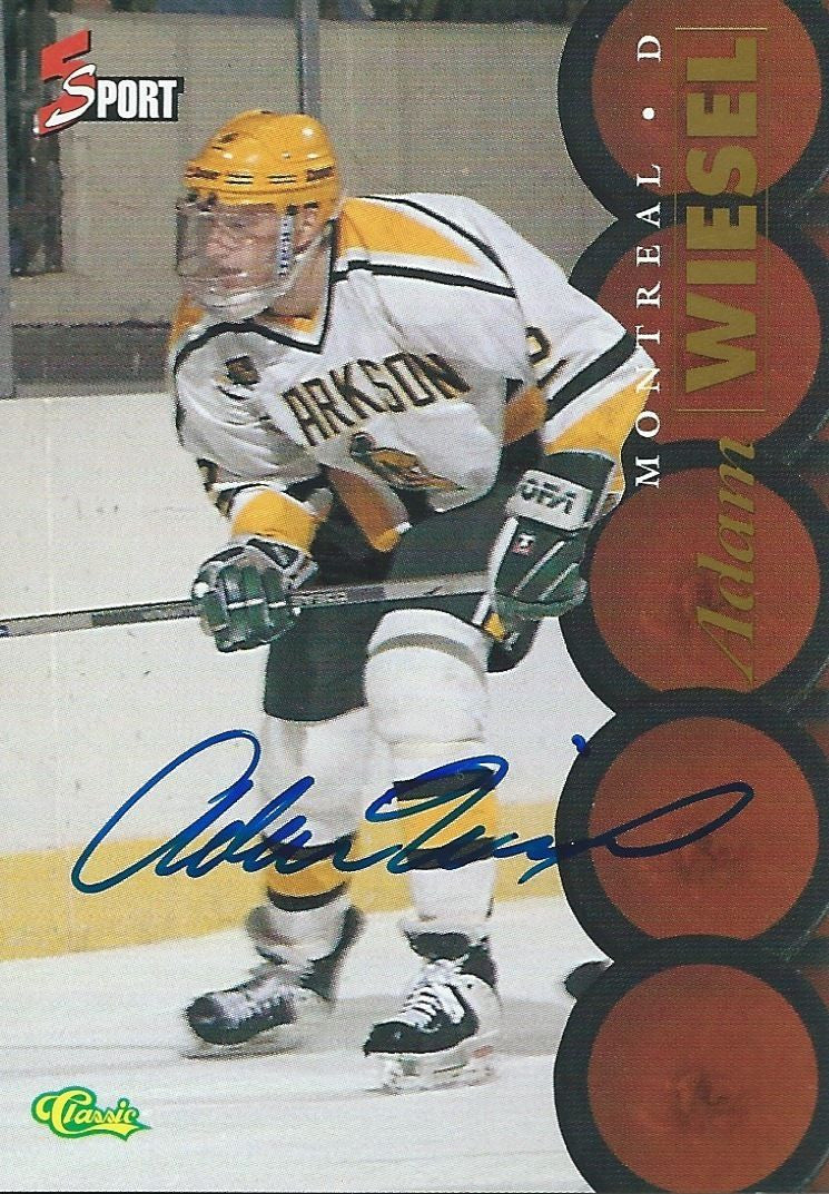 1995 Classic Five Star Sport ADAM WIESEL Autographs Signature Hockey 00149