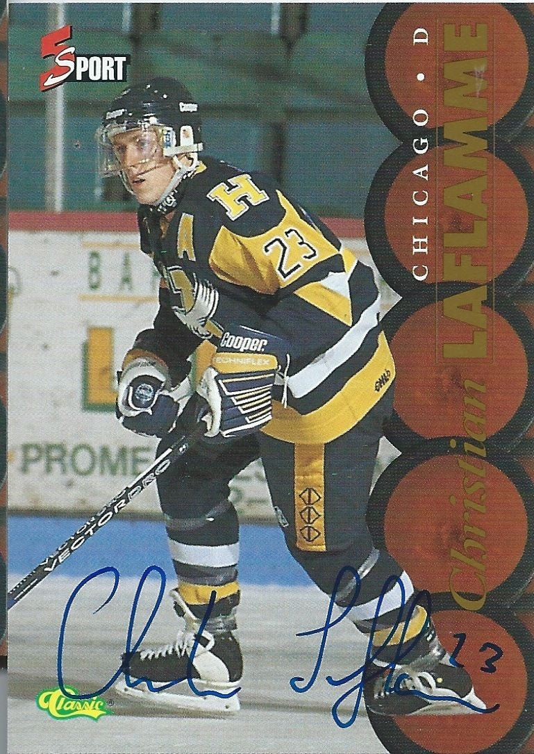 1995 Classic Five Star Sport CHRISTIAN LAFLAMME Autographs Signature 00156