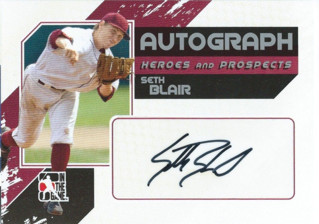 2011 ITG Heroes and Prospects Full Body SETH BLAIR /390* Auto MLB Image 1