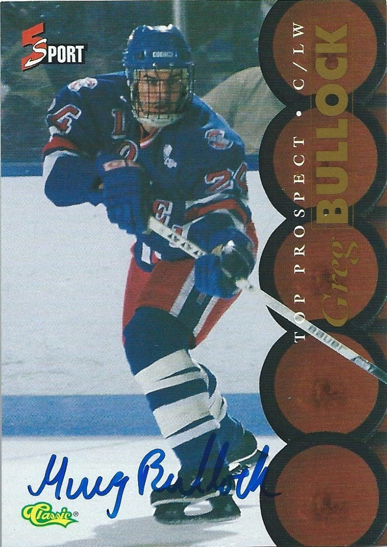 1995 Classic Five Star Sport GREG BULLOCK Autographs Signature 00157