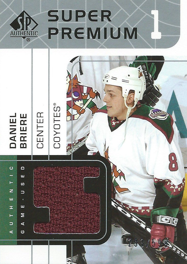 2002-03 UD SP Authentic Fabrics DANIEL BRIERE 293/599 Jersey NHL 01952 Image 1