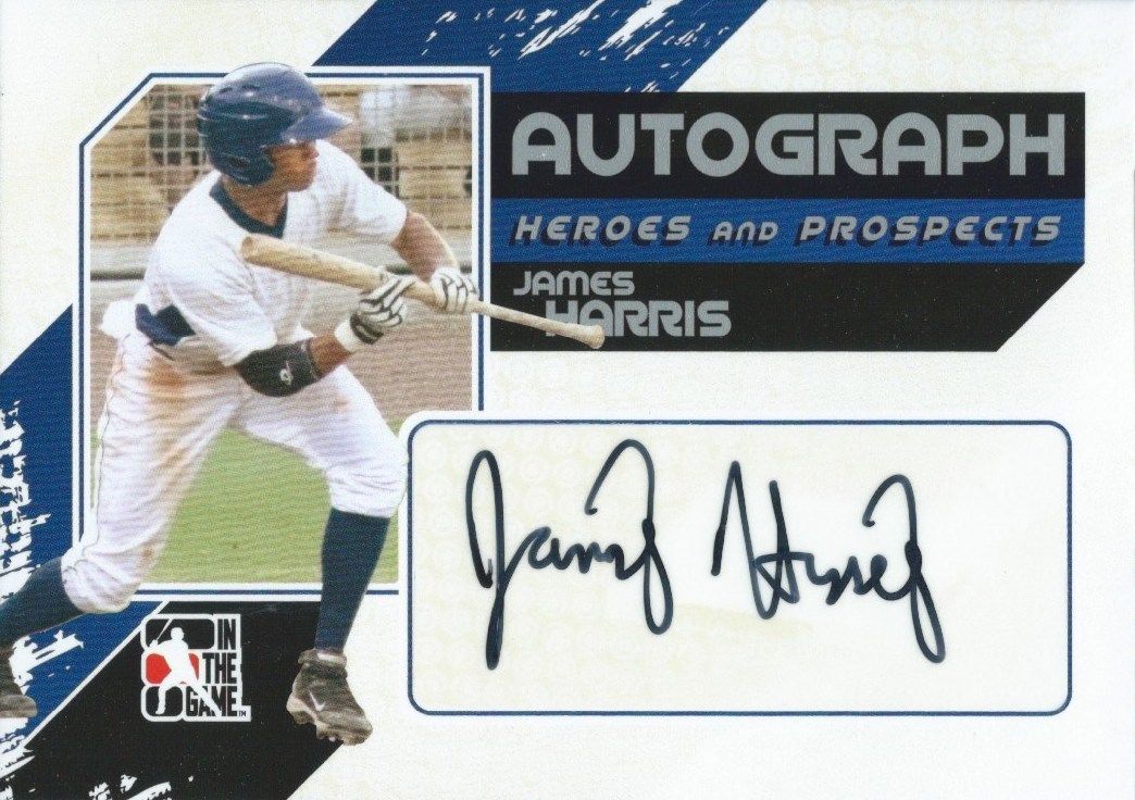 2011 ITG Heroes and Prospects Full Body JAMES HARRIS /390* Auto MLB Image 1