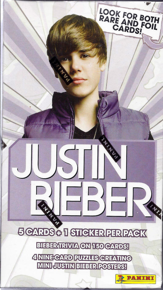 2010 Panini Justin Bieber Blaster Box Trading Cards Sealed 9 pack box
