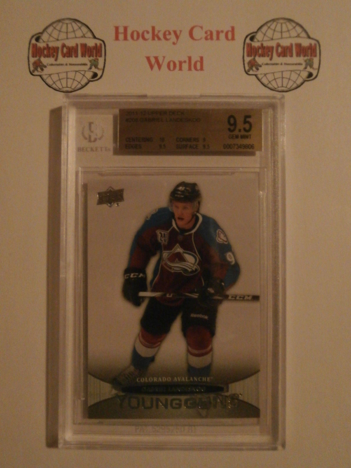 2011-12 Upper Deck GABRIEL LANDESKOG BGS 9.5 Young Guns RC YG Rookie