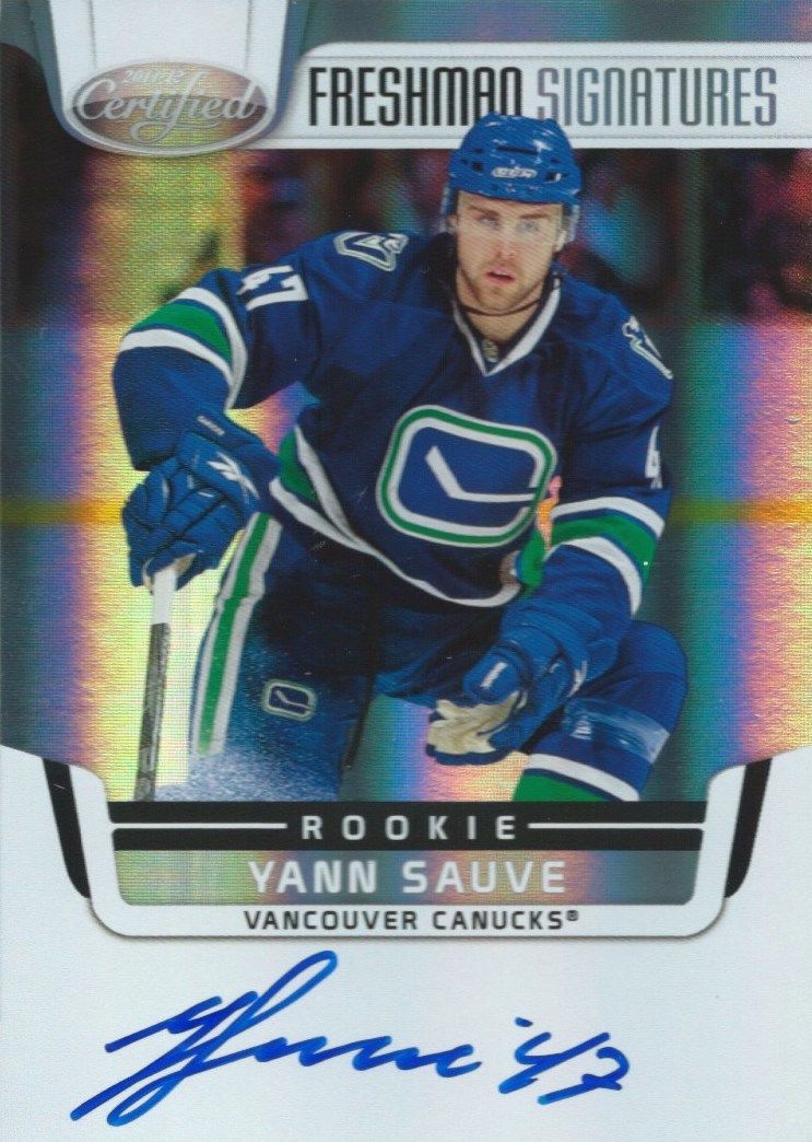 2011-12 Certified YANN SAUVE Auto RC Rookie Panini Signatures 00668 Image 1