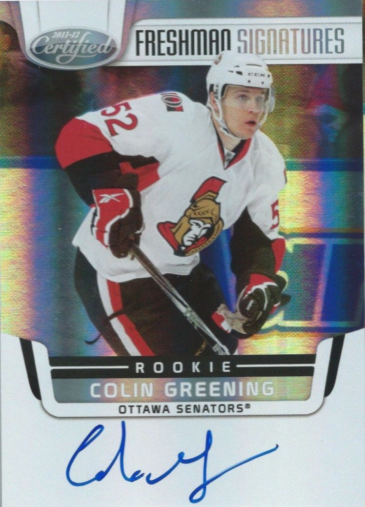 2011-12 Certified COLIN GREENING Auto RC Rookie Panini Signatures 00058