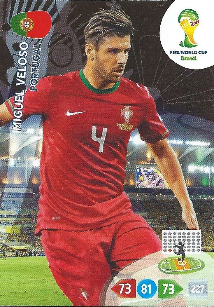 2014 Panini Adrenalyn Fifa Brazil World Cup Soccer MIGUEL VELOSO Portugal
