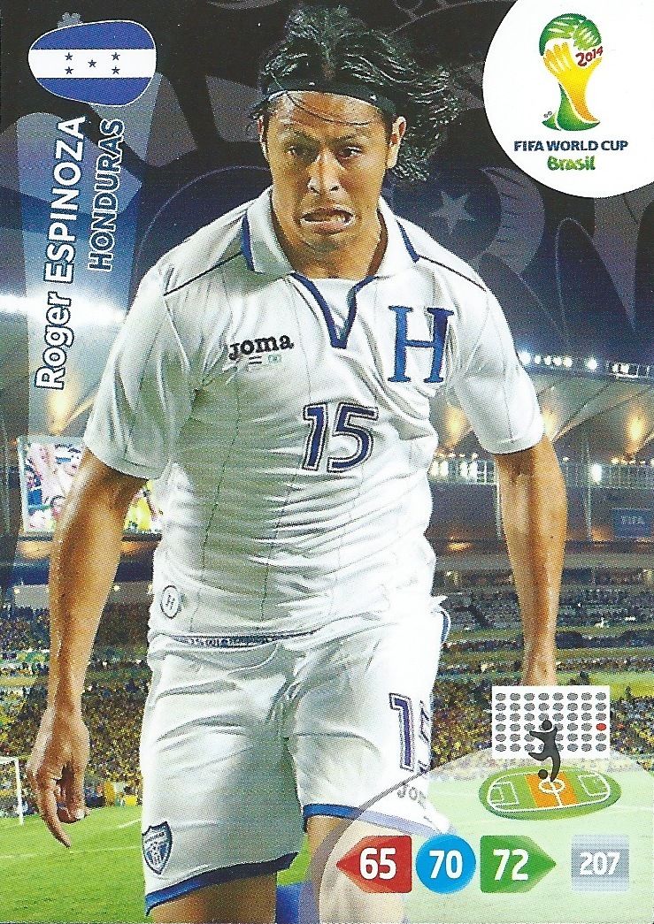 2014 Panini Adrenalyn Fifa Brazil World Cup Soccer ROGER ESPINOZA Honduras Image 1