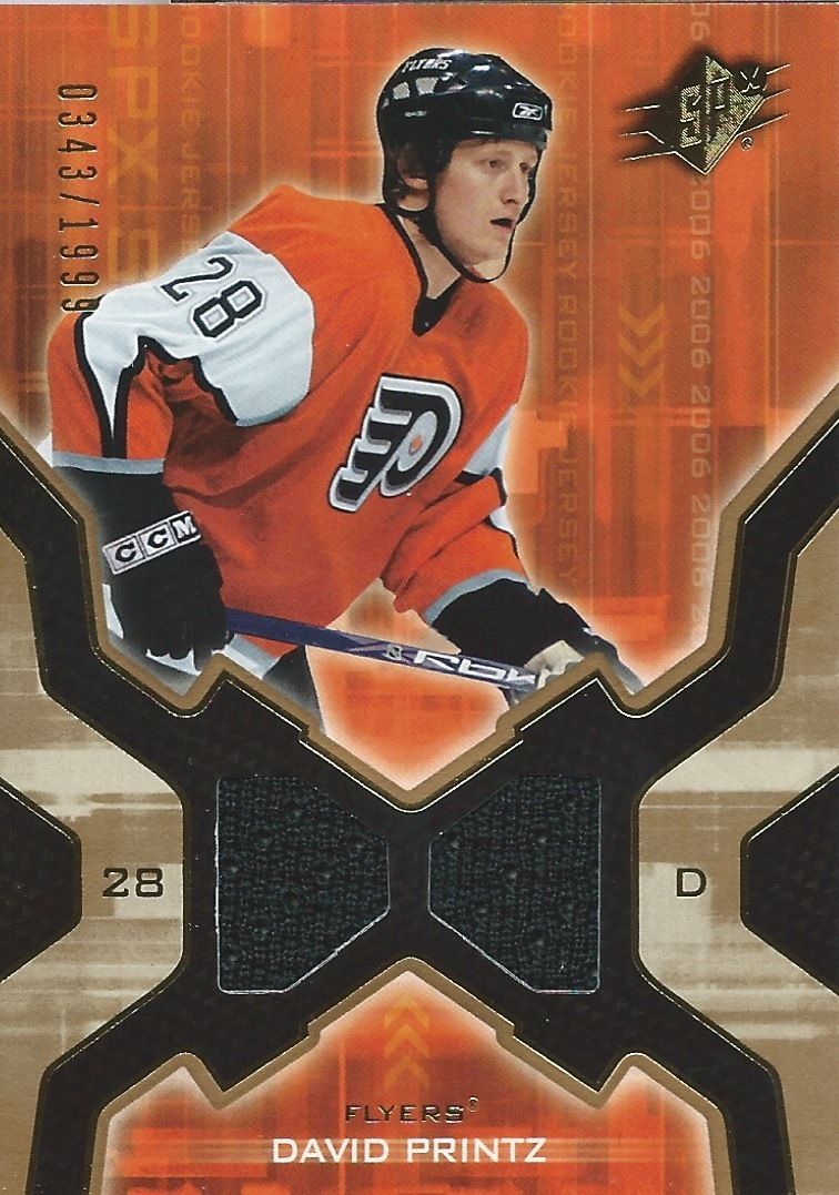 2006-07 UD SPX DAVID PRINCE Jersey Rookie 343/1999 RC flyers Upper Deck Image 1