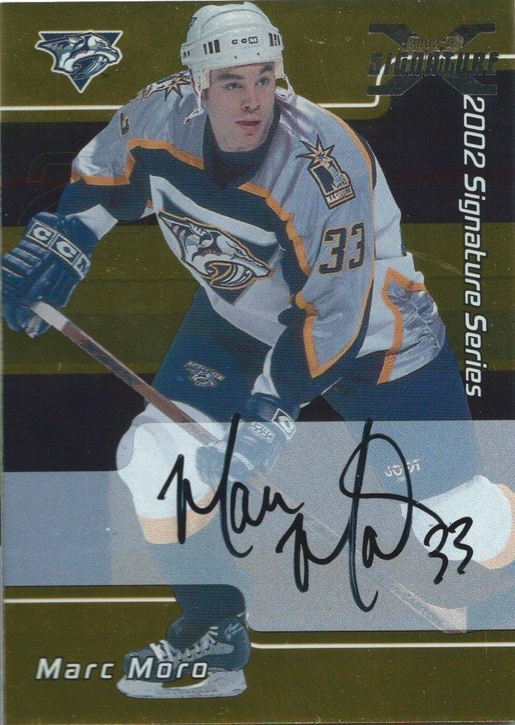 2001-02 BAP Signatures Series Gold MARC MORO Autograph Auto 00388