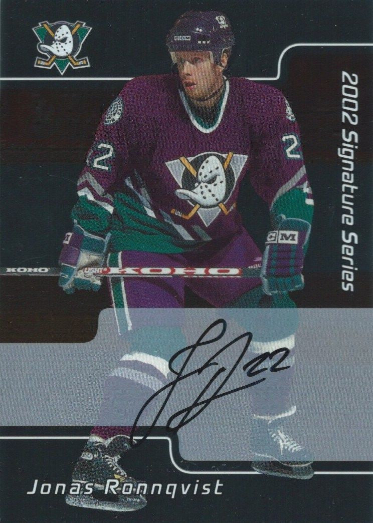 2001-02 BAP Signatures Series JONAS RONNQVIST Autograph Auto 00325