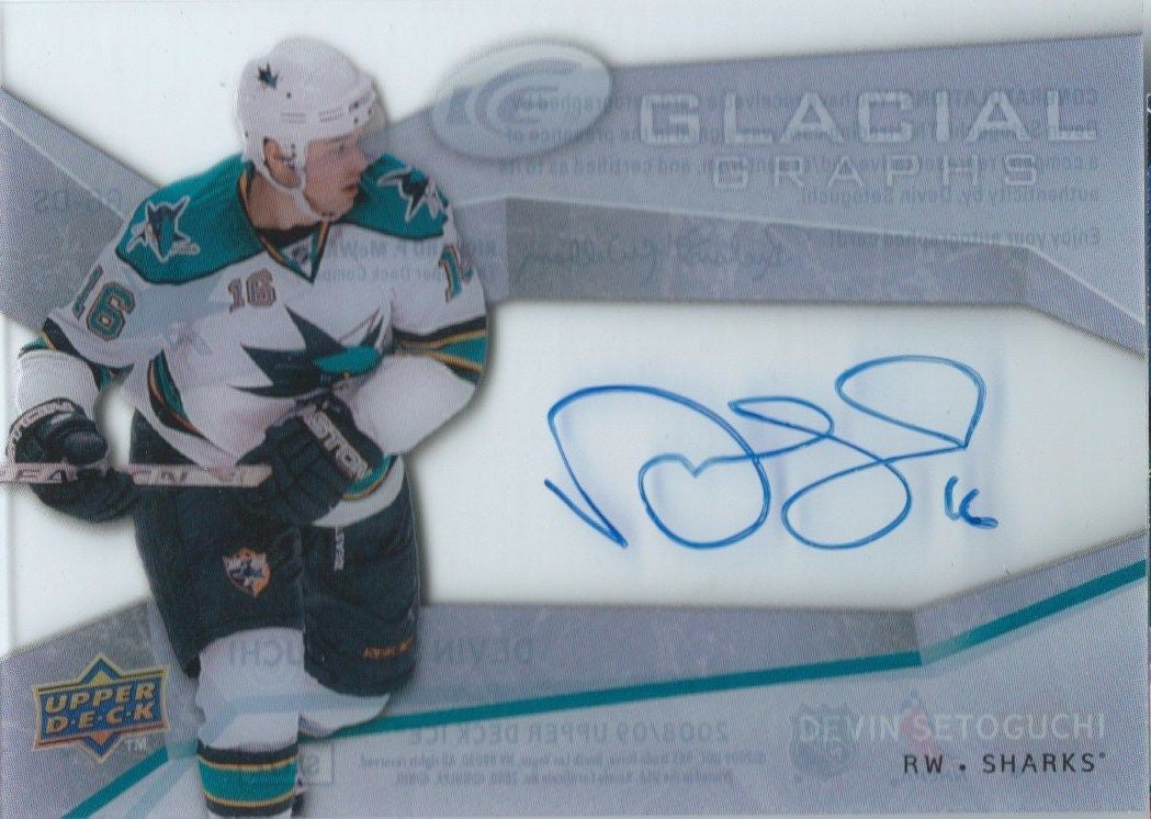 2008-09 Upper Deck Ice Glacial Graphs DEVIN SETOGUCHI Auto Signature 00200