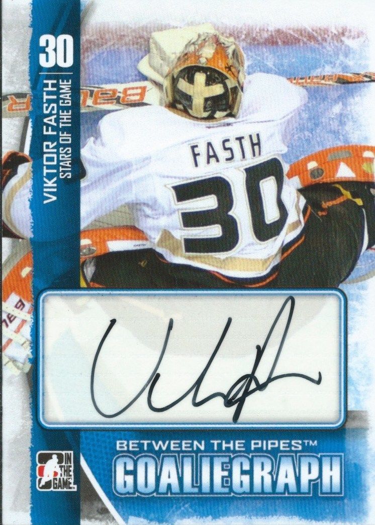 2013-14 Between the Pipes VIKTOR FASTH Autograph Auto Goaliegraph 00463 Image 1