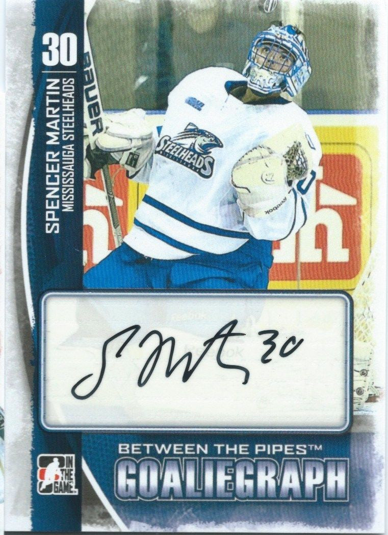 2013-14 Between the Pipes SPENCER MARTIN Autograph Auto Goaliegraph 00447