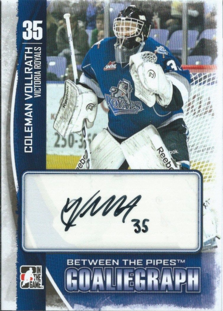 2013-14 Between the Pipes COLEMAN VOLLRATH Autograph Goaliegraph 00450 Image 1