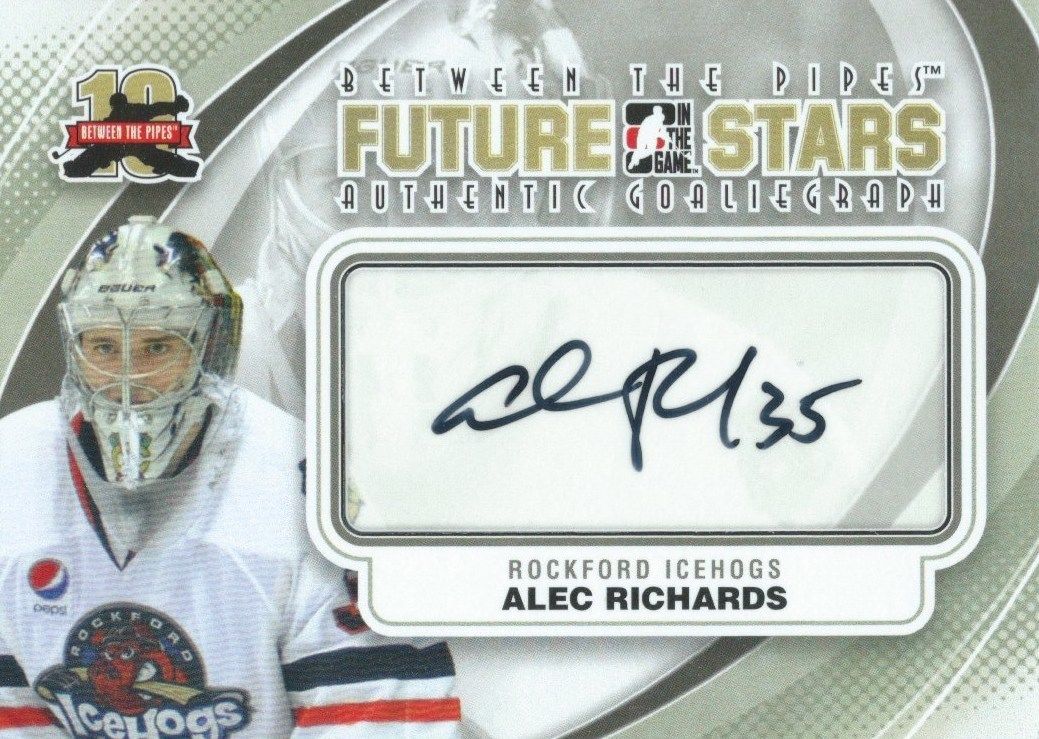 2011-12 ITG Between the Pipes Future Stars ALEC RICHARDS Autograph 00833 Image 1