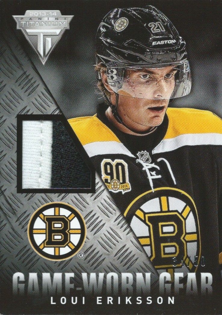 2013-14 Titanium Game Worn Gear Prime LOUI ERIKSON 34/50 Jersey 01621 Image 1