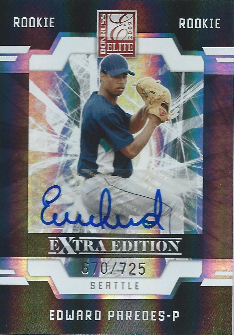 2009 Donruss Elite Extra Edition EDWARD PAREDES #/725 RC Panini 01456