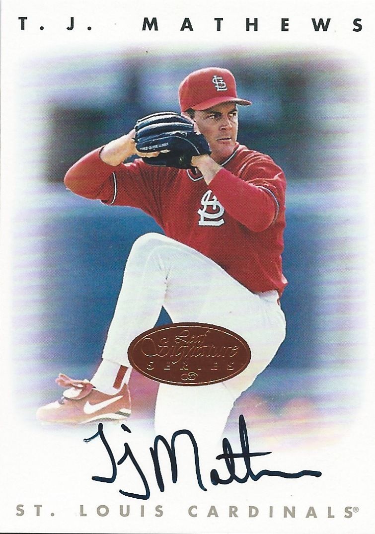 1996 Leaf Signature Autographs Bronze T.J. MATHEWS Auto /3500 01476 Image 1