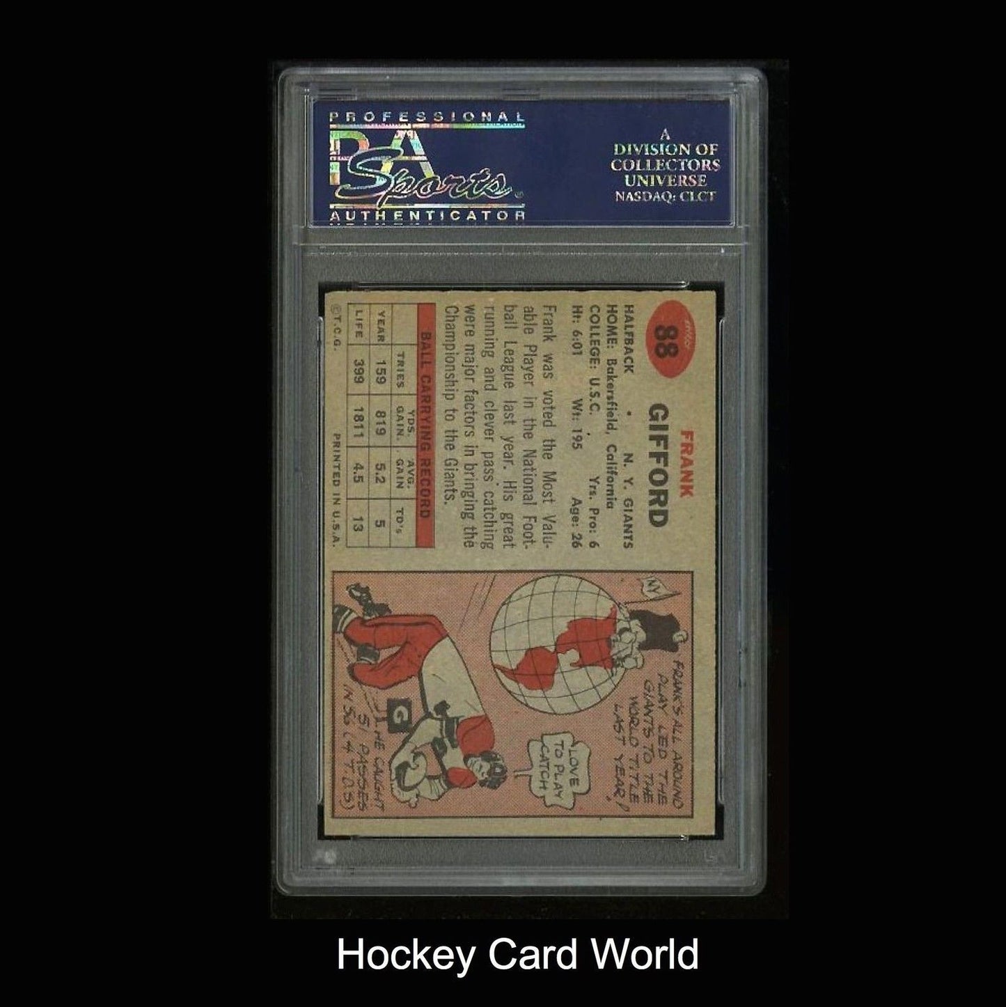 1957 Topps #88 FRANK GIFFORD PSA 5 EX - Vintage NFL #24454804