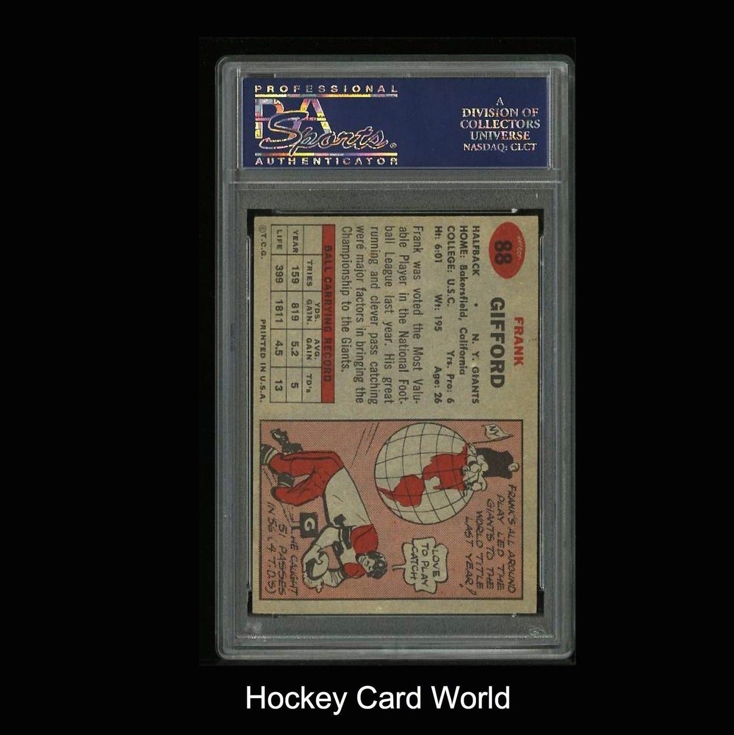 1957 Topps #88 FRANK GIFFORD PSA 5 EX - Vintage NFL #24454803