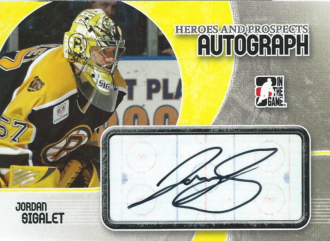 2007-08 ITG Heroes and Prospects JORDAN SIGALET Autographs 00513 Image 1