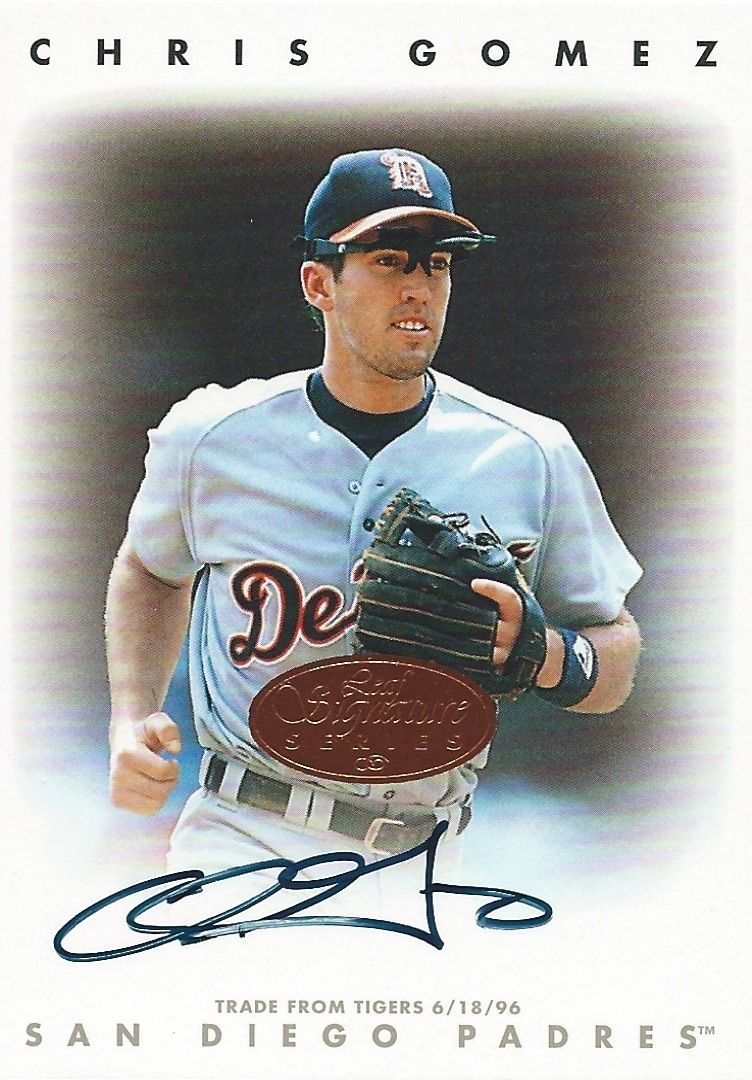 1996 Leaf Signature Autographs Bronze CHRIS GOMEZ Auto /3500 MLB 01480 Image 1