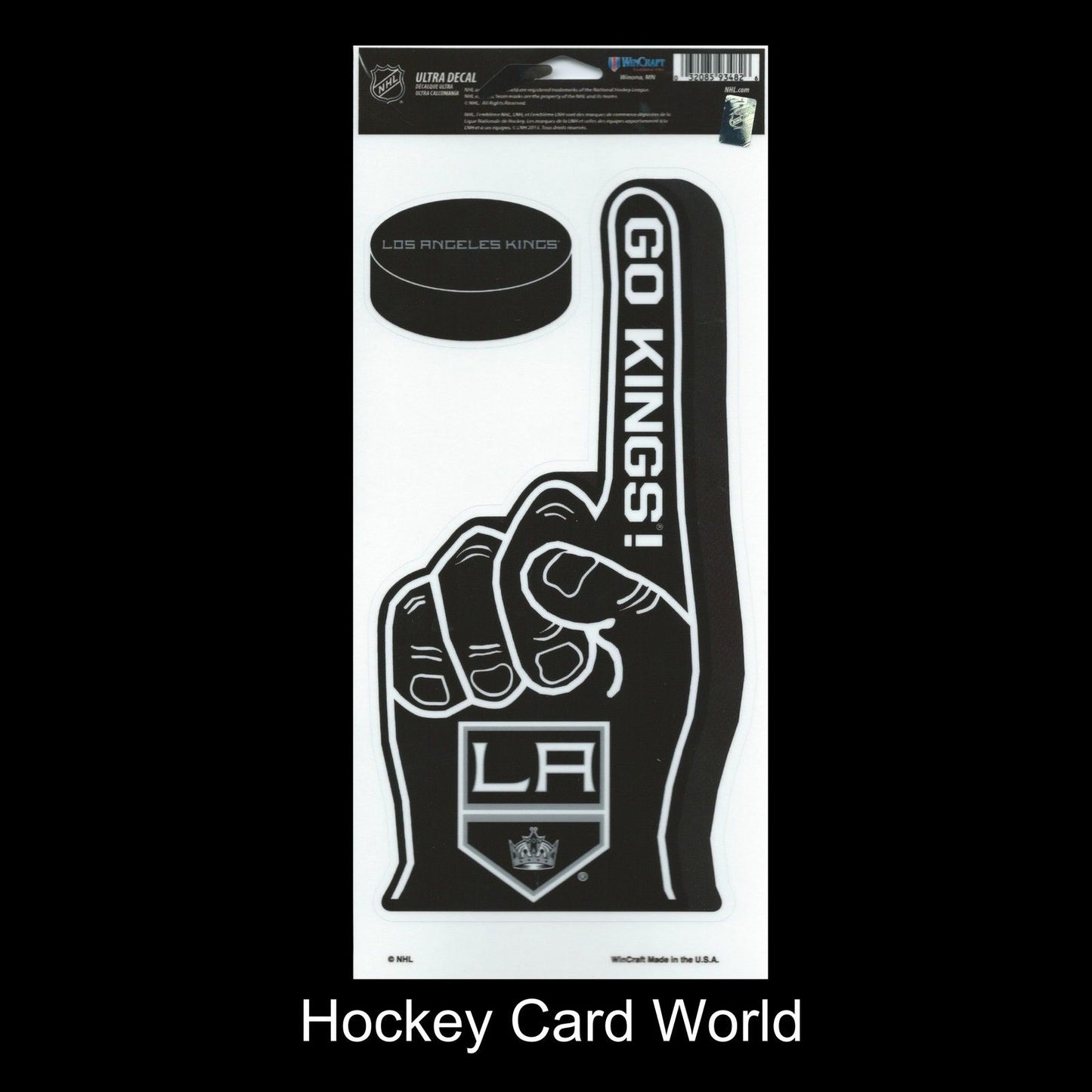 Los Angeles Kings Multi-Use Decal/Sticker 2 Pack Finger/Puck NHL 4"x 9" Image 1