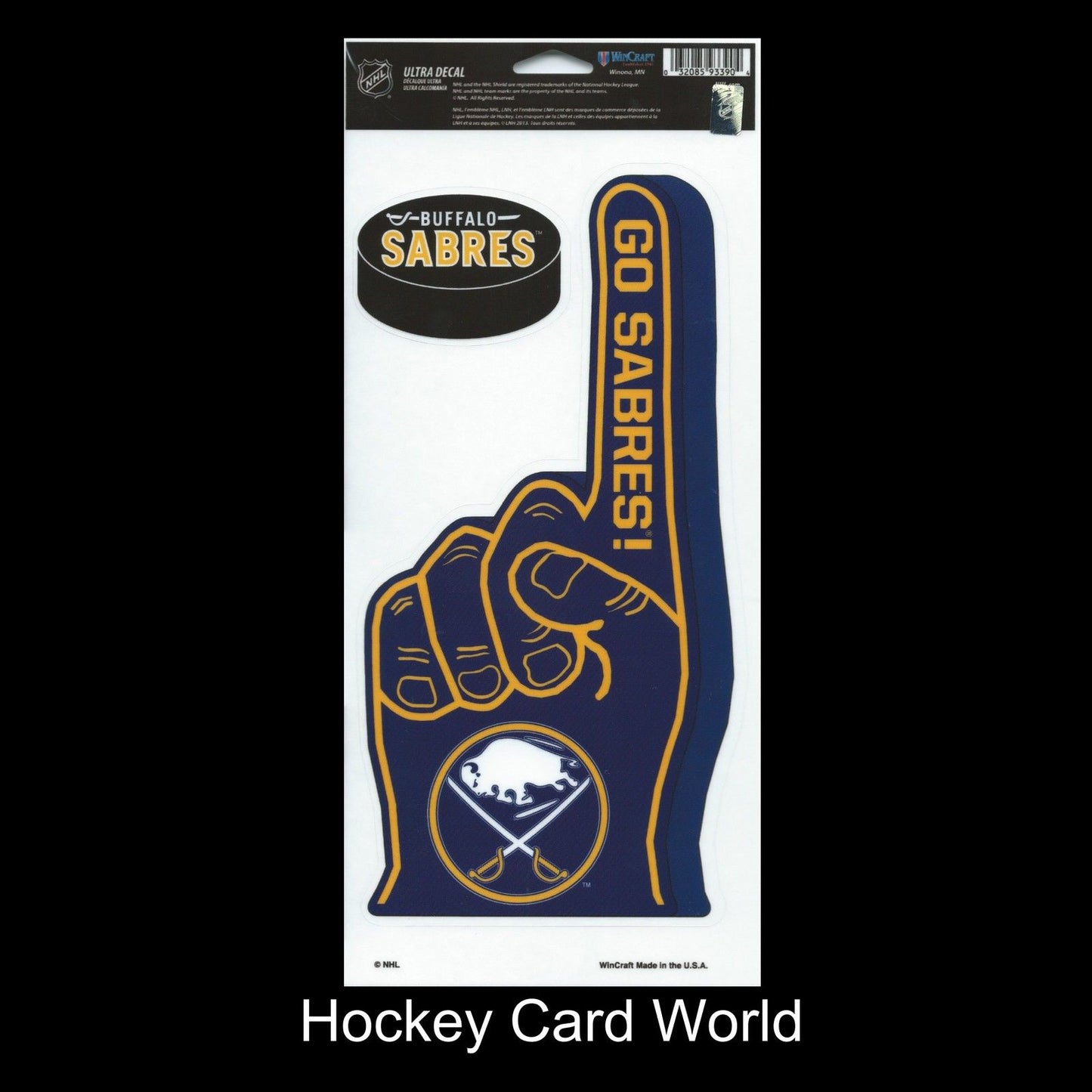 Buffalo Sabres Multi-Use Decal/Sticker 2 Pack Finger/Puck NHL 4"x 9" Image 1