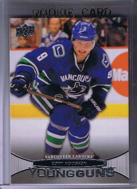 2011-12 Upper Deck YG CODY HODGSON Young Guns Rookie Canucks 02252 Image 1