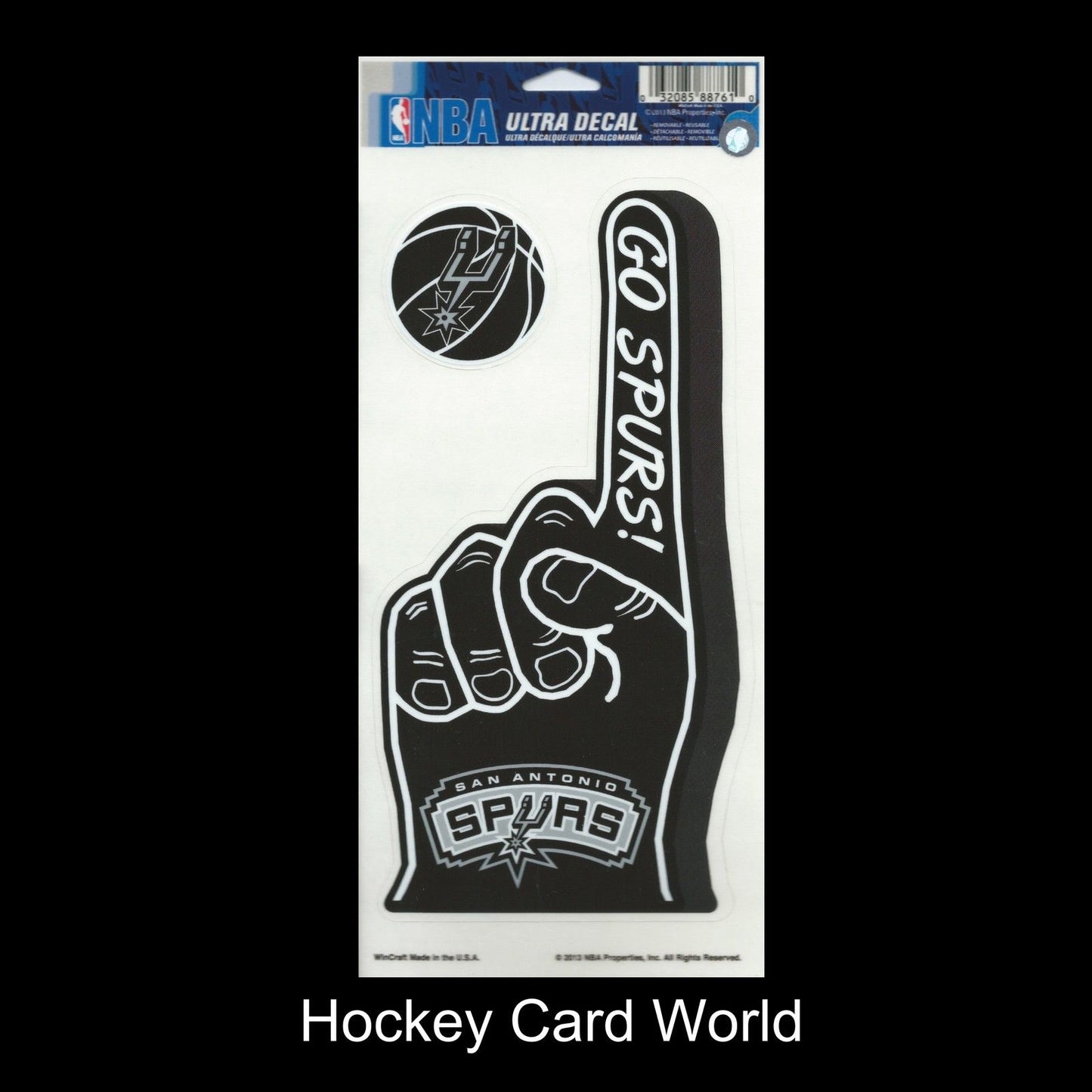 San Antonio Spurs Multi-Use Decal/Sticker 2 Pack Finger/Ball NBA 4"x 9" Image 1