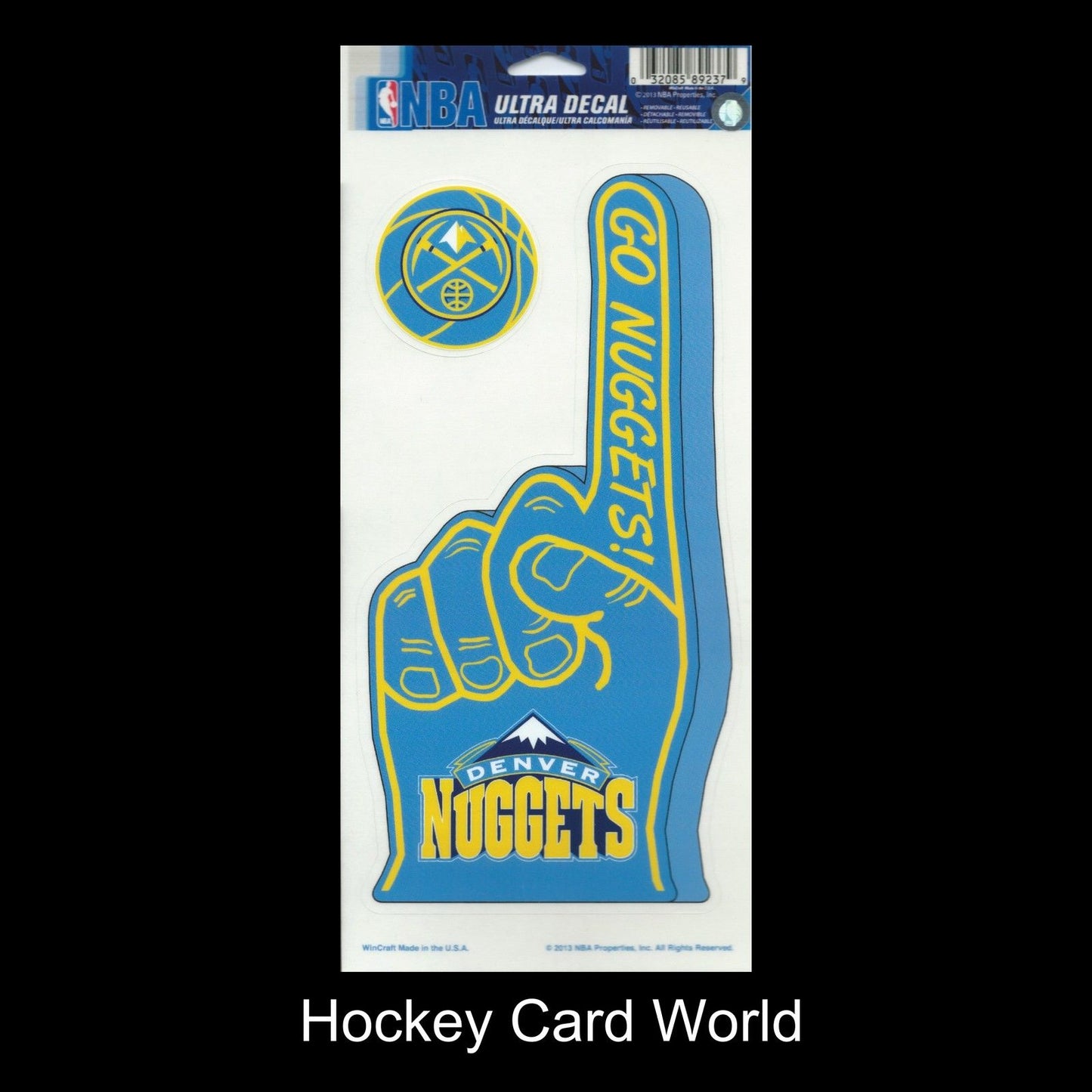 Denver Nuggets Multi-Use Decal/Sticker 2 Pack Finger/Ball NBA 4"x 9" Image 1