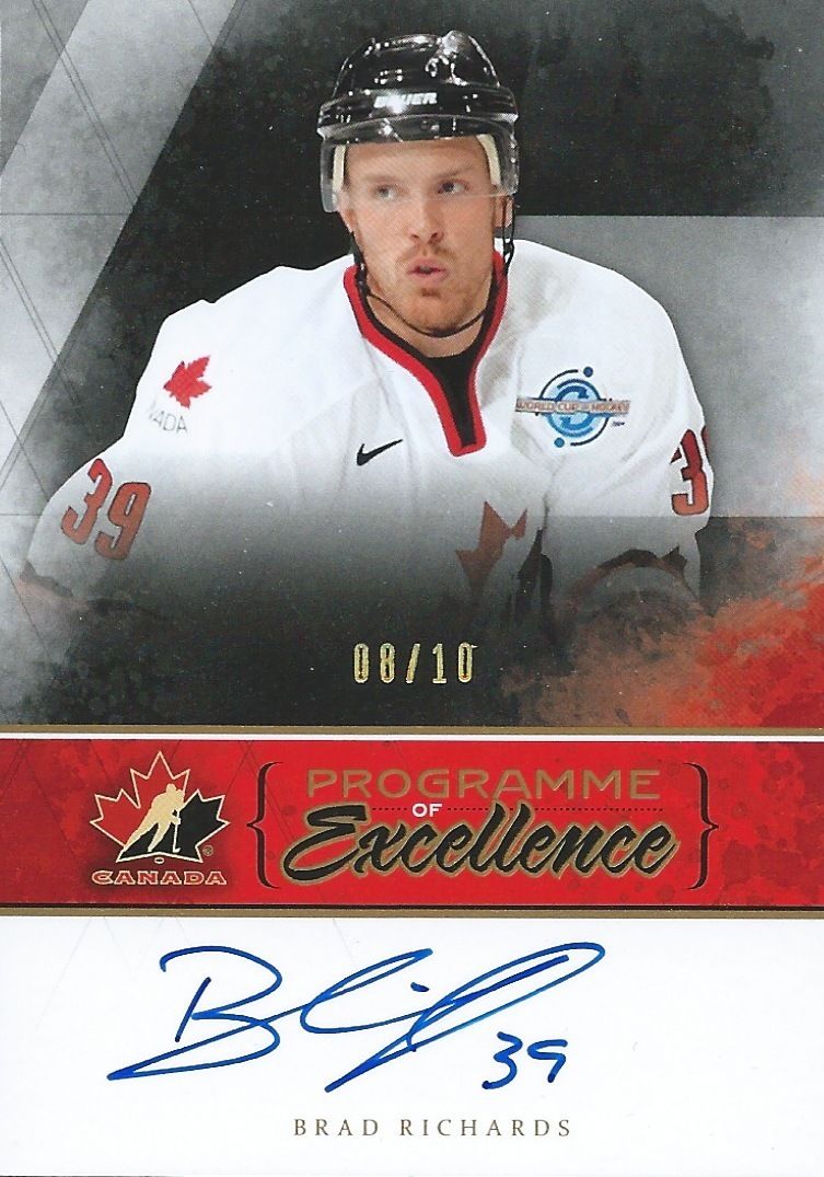 2010-11 The Cup Programme of Excellence BRAD RICHARDS 8/10 Auto Signature Image 1
