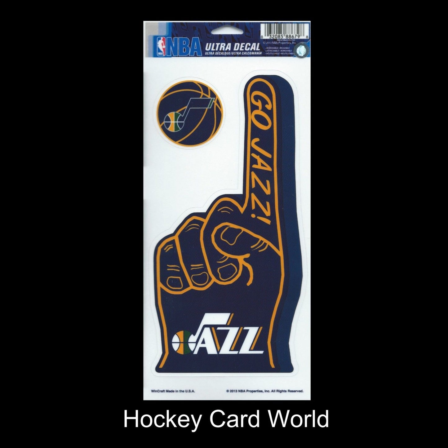 Utah Jazz Multi-Use Decal/Sticker 2 Pack Finger/Puck Ball 4"x 9" Image 1