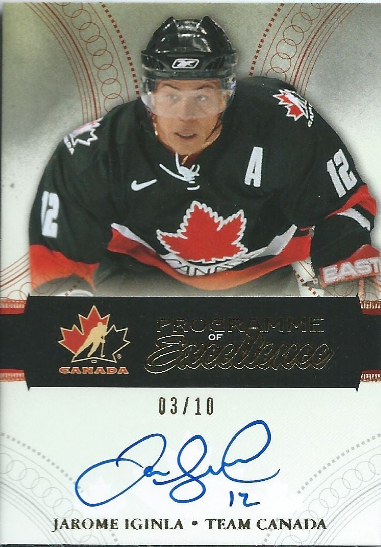 2011-12 The Cup Programme of Excellence JAROME IGINLA 3/10 Auto Signature
